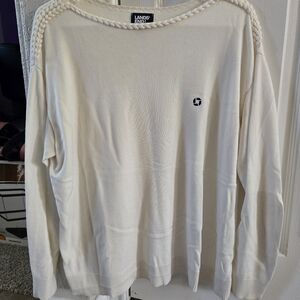Lands' End Off-White Knit Pullover